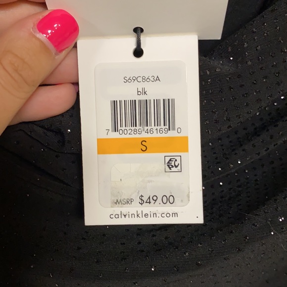 Calvin Klein NWT black glitter tank size Small - Picture 5 of 10